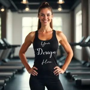 Womens Black Tank Top Mockup-6 Front View | For Etsy, Shopify and POD Sellers