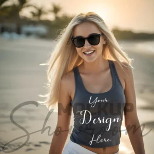 Womens Dark Gray Tank Top Mockup-1 Front View | For Etsy, Shopify and POD Sellers