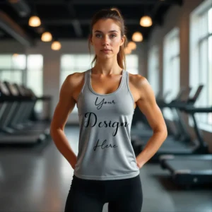 Womens Light Gray Tank Top Mockup-4 Front View | For Etsy, Shopify and POD Sellers