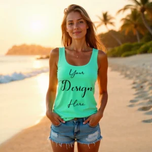 Womens Mint Tank Top Mockup-2 Front View | For Etsy, Shopify and POD Sellers