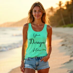 Womens Mint Tank Top Mockup-7 Front View | For Etsy, Shopify and POD Sellers
