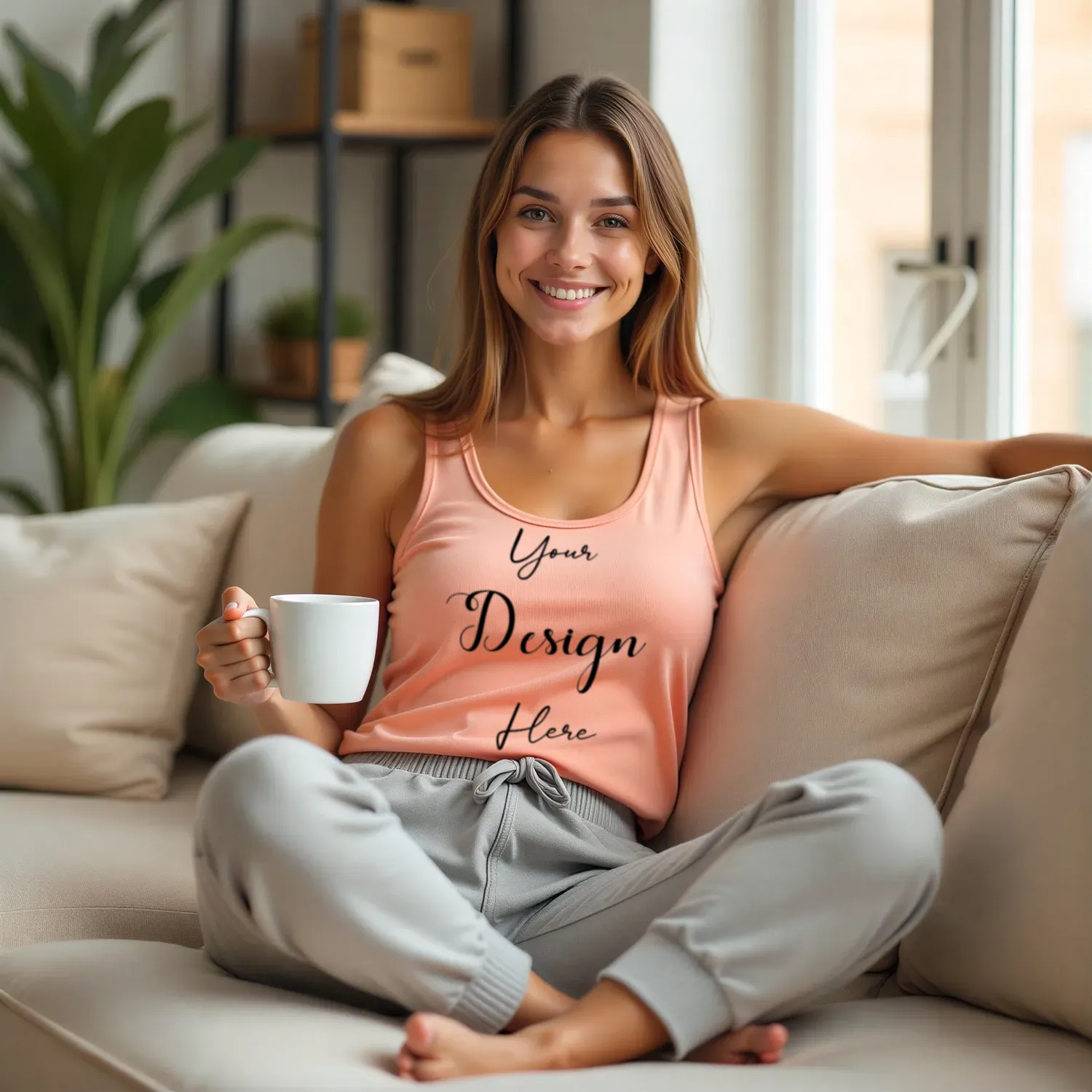 Womens Sand Tank Top Mockup-2 Front View | For Etsy, Shopify and POD Sellers