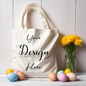 White tote bag mockup