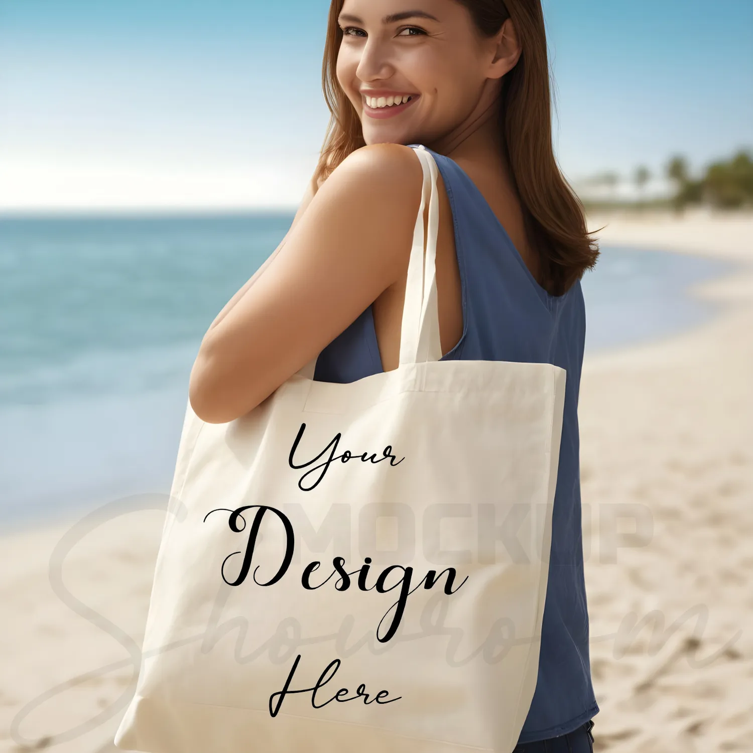 White tote bag mockup