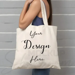 White tote bag mockup