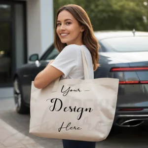 White tote bag mockup