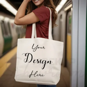 White tote bag mockup