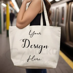 White tote bag mockup