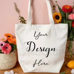 White tote bag mockup