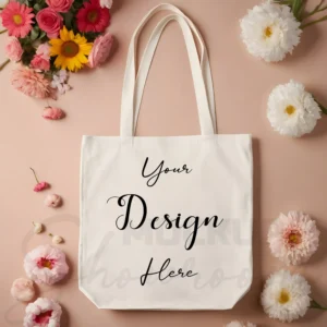 White tote bag mockup