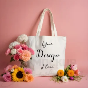 White tote bag mockup