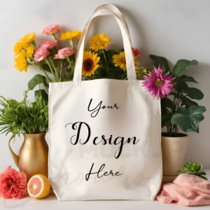 White tote bag mockup