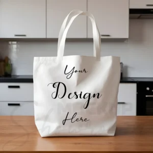 White tote bag mockup