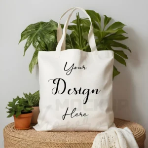 White tote bag mockup