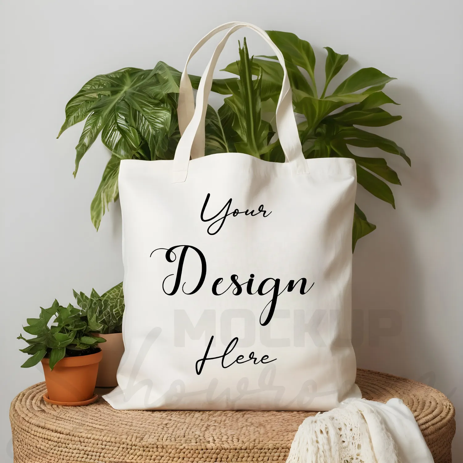 White tote bag mockup