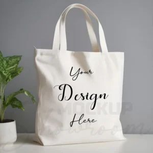 White tote bag mockup