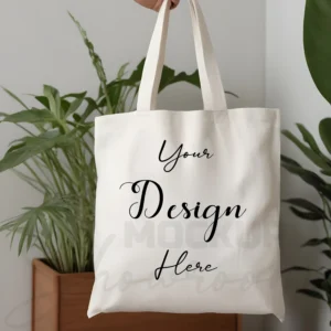 White tote bag mockup