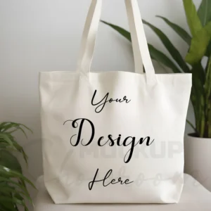 White tote bag mockup