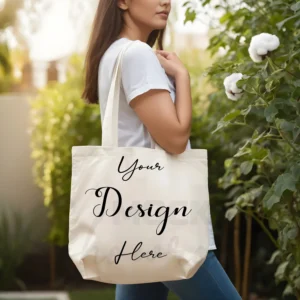 White tote bag mockup