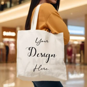 White tote bag mockup