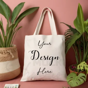 White tote bag mockup