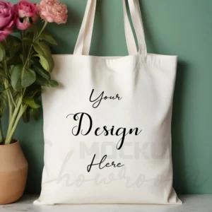 White tote bag mockup