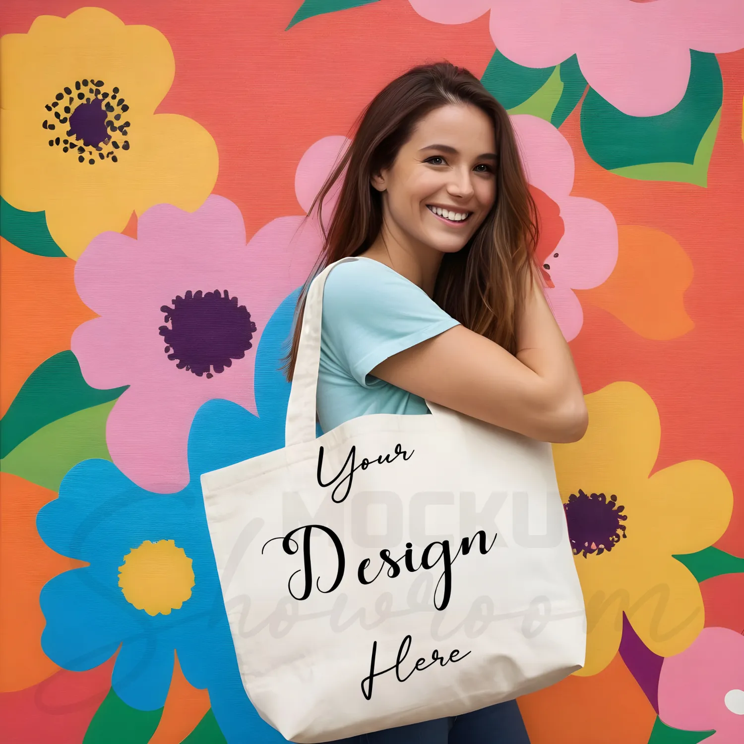 White tote bag mockup