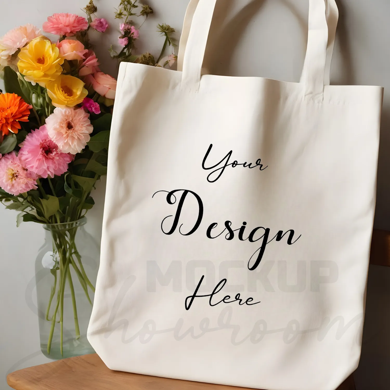 White tote bag mockup