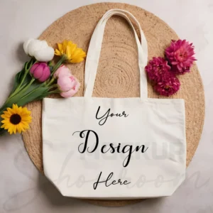 White tote bag mockup