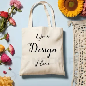 White tote bag mockup