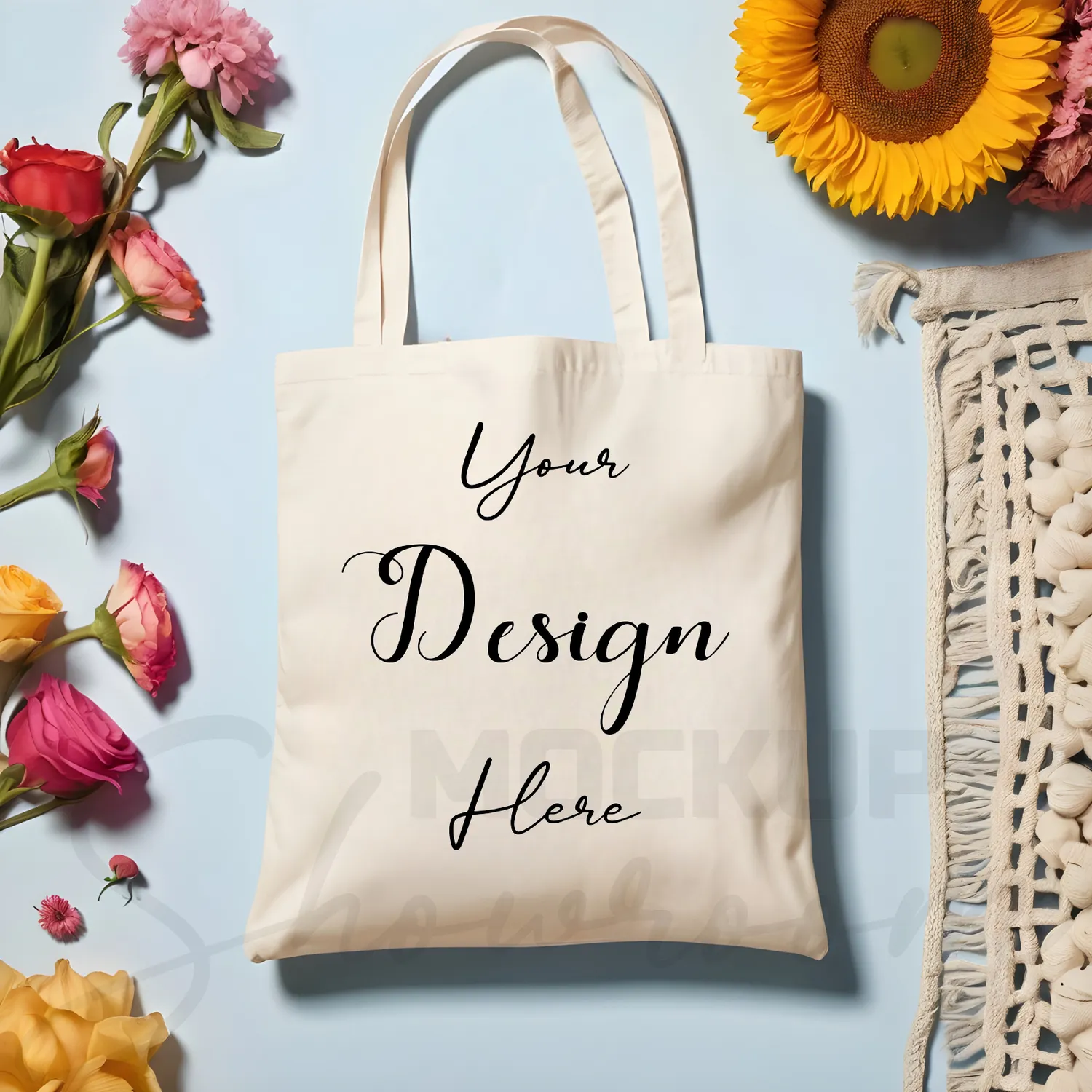 White tote bag mockup