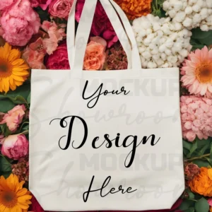 White tote bag mockup